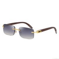 Fashion Small Frame Wooden Optical Frames Sunglasses Wholesale sku image 13