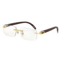 Fashion Small Frame Wooden Optical Frames Sunglasses Wholesale sku image 16