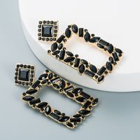 Fashion Geometric Diamond Alloy Artificial Gemstones Earrings sku image 5