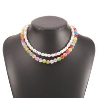 Retro Imitation Pearl Color Resin Beads Multi-layer Necklace Wholesale Nihaojewelry sku image 1