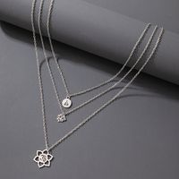 Boho Style Lotus Buddha Image Pendent Three-layer Long Necklace Wholesale Nihaojewelry main image 1