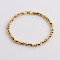 New Korean Copper Plated Real Gold Elastic Round Beads Bracelet Wholesale Nihaojewelry sku image 1