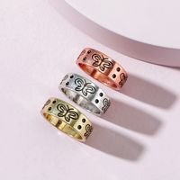 Fashion Retro Engraving Butterfly Ring Set Wholesale Nihaojewelry sku image 1
