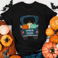 Women's T-shirt Short Sleeve T-shirts Printing Fashion Pumpkin Car main image 4