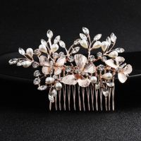 Koreanische Legierung Haarkamm Einsatz Kamm Schmetterling Perle Eingelegt Diamant Braut Hochzeit Kopfschmuck Großhandel sku image 1