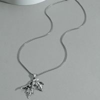 Stainless Steel Fold Maple Leaf Punk Style Necklace Wholesale Jewelry Nihaojewelry main image 4