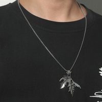 Stainless Steel Fold Maple Leaf Punk Style Necklace Wholesale Jewelry Nihaojewelry main image 5