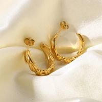 Fashion Stainless Steel Twist C-shaped Ear Hoop Wholesale Nihaojewelry main image 4