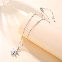 Five Petal Zircon Sun Flower Stainless Steel Chain Necklace Wholesale Jewelry Nihaojewelry main image 4