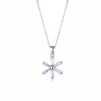 Five Petal Zircon Sun Flower Stainless Steel Chain Necklace Wholesale Jewelry Nihaojewelry main image 6