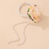 Fashion Pearl Rose Flower Circle Earrings Wholesale Nihaojewelry main image 1