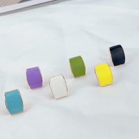 Pendientes Lisos Geométricos De Gota De Aceite De Color Simple Coreano Al Por Mayor Nihaojewelry main image 3