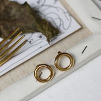 18k Einfache O-ring Dicke Kette Titanstahl Ohrringe Großhandel Nihaojewelry main image 3
