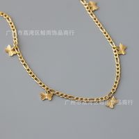 Blume Schmetterling Anhänger Titanstahl 18k Vergoldet Halskette Großhandel Nihaojewelry main image 4