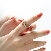 Vintage Hollow Copper Micro-inlaid Color Zirconium Opening Adjustable Ring Wholesale Nihaojewelry main image 4