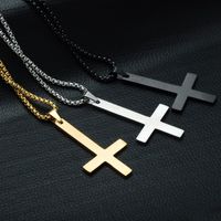 Retro Stainless Steel St. Peter's Inverted Cross Pendant Necklace Wholesale Nihaojewelry main image 6