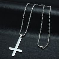 Retro Stainless Steel St. Peter's Inverted Cross Pendant Necklace Wholesale Nihaojewelry main image 5