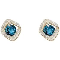 Korean Blue Crystal Double Earrings Wholesale Nihaojewelry main image 6