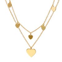 Fashion Double-layer Peach Heart Tassel Pendant Alloy Necklace Wholesale Nihaojewelry main image 3