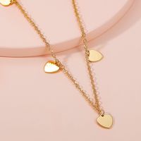 Fashion Double-layer Peach Heart Tassel Pendant Alloy Necklace Wholesale Nihaojewelry main image 5