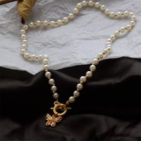New Pearl Butterfly Pendent Alloy Necklace Wholesale Nihaojewelry main image 3