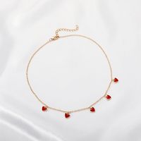 Simple Heart Tassel Pendant Alloy Necklace Wholesale Nihaojewelry main image 5