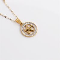 Stainless Steel Diamond Starfish Shell Flower Pendant Necklace Wholesale Jewelry Nihaojewelry main image 4