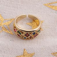 Fashion Vintage Copper Color Inlaid Zirconium Ring Wholesale Nihaojewelry main image 4