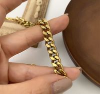 سميكة سلسلة التيتانيوم الصلب الذهب مطلي سوار الجملة Nihaojewelry main image 3