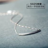 Simple S925 Sterling Silver Geometric Elbow Necklace Wholesale Nihaojewelry main image 4
