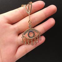 Devil Eye Pendant Copper Inlaid Zircon Necklace Wholesale Nihaojewelry main image 3