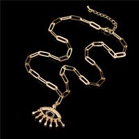 Devil Eye Anhänger Kupfer Eingelegte Zirkon Halskette Großhandel Nihaojewelry main image 5