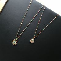 Devil's Eye Drip Oil Palm Pendant Stainless Steel Necklace Wholesale Nihaojewelry main image 6