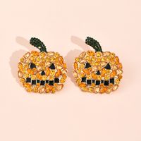 Halloween Orange Pumpkin Ghost Earrings Wholesale Nihaojewelry main image 4