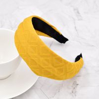 New Fabric Knitted Lattice Solid Color Headband Wholesale Nihaojewelry sku image 1