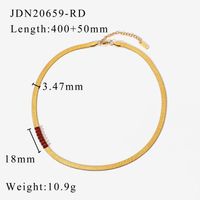 18k Gold-plated Stainless Steel Rectangular Color Zirconium Blade Necklace Wholesale Nihaojewelry sku image 2