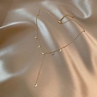 Titanium Steel Moon Pendant Simple Clavicle Chain Necklace Wholesale Jewelry Nihaojewelry sku image 1