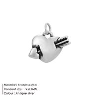 الرجعية أجنحة القلب طائرة شبه الأبعاد الفولاذ المقاوم للصدأ قلادة الجملة Nihaojewelry sku image 6