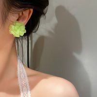Fashion Acrylic White Flower Earrings Wholesale Nihaojewelry sku image 3