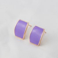Korean Simple Color Oil Drop Geometric Smooth Earrings Wholesale Nihaojewelry sku image 1