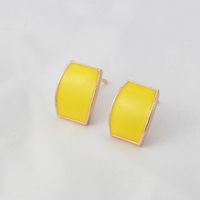 Korean Simple Color Oil Drop Geometric Smooth Earrings Wholesale Nihaojewelry sku image 2