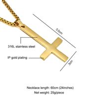 Retro Stainless Steel St. Peter's Inverted Cross Pendant Necklace Wholesale Nihaojewelry sku image 2