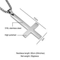 Retro Stainless Steel St. Peter's Inverted Cross Pendant Necklace Wholesale Nihaojewelry sku image 1
