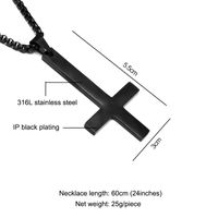 Retro Stainless Steel St. Peter's Inverted Cross Pendant Necklace Wholesale Nihaojewelry sku image 3