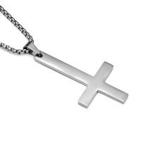 Retro Stainless Steel St. Peter's Inverted Cross Pendant Necklace Wholesale Nihaojewelry sku image 4