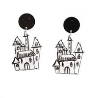 Halloween Jewelry Cross-border Acrylic Skull Ghost Castle Earrings Earrings New  Accessories sku image 3