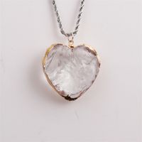 Fashion Transparent Creative Geometric Heart Crystal Necklace Wholesale Nihaojewelry sku image 2