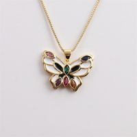 Fashion Dripping Oil Multicolor Butterfly Pendant Necklace Wholesale Jewelry Nihaojewelry sku image 5