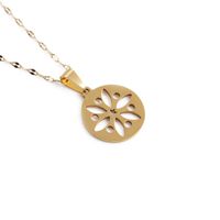Stainless Steel Diamond Starfish Shell Flower Pendant Necklace Wholesale Jewelry Nihaojewelry sku image 1