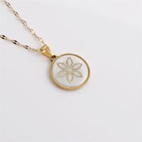Stainless Steel Diamond Starfish Shell Flower Pendant Necklace Wholesale Jewelry Nihaojewelry sku image 3